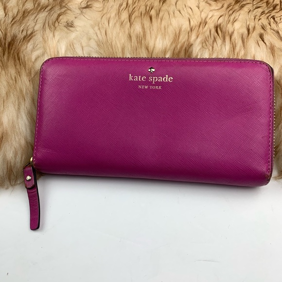 kate spade Handbags - Kate Spade Zip Around Wallet Pink Gold